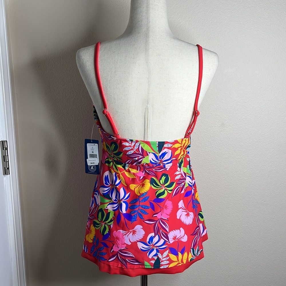 Caribbean Joe Babydoll Tankini Swim Top - Picture 5 of 7